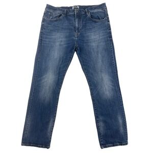 Joseph Abboud Men Slim Fit Blue Distressed Wash Denim Jeans SZ 40x30 Preowned -